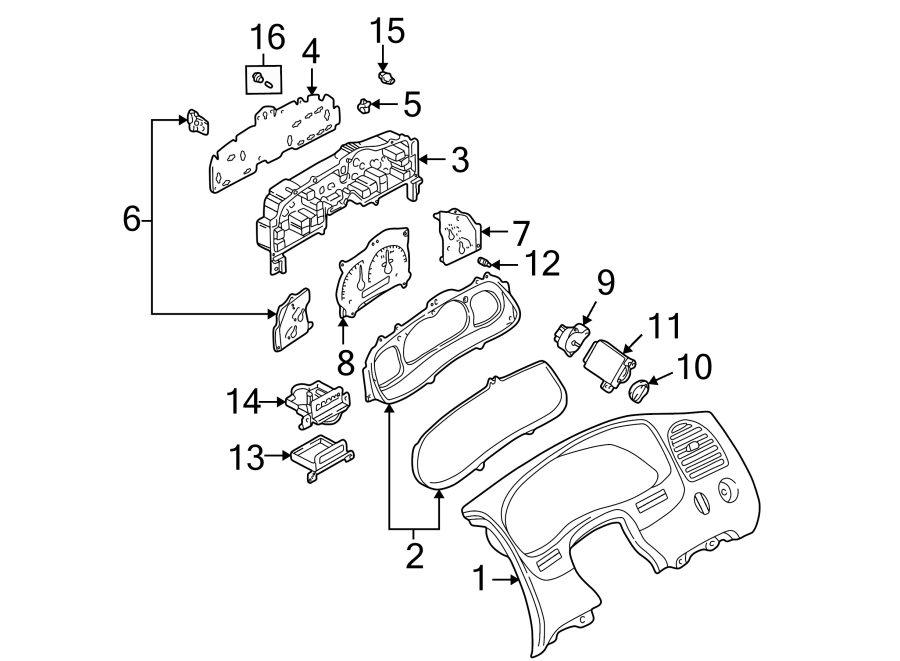 Mazda B2500 Automatic Transmission Shift Indicator. W/O TACHOMETER. W ...