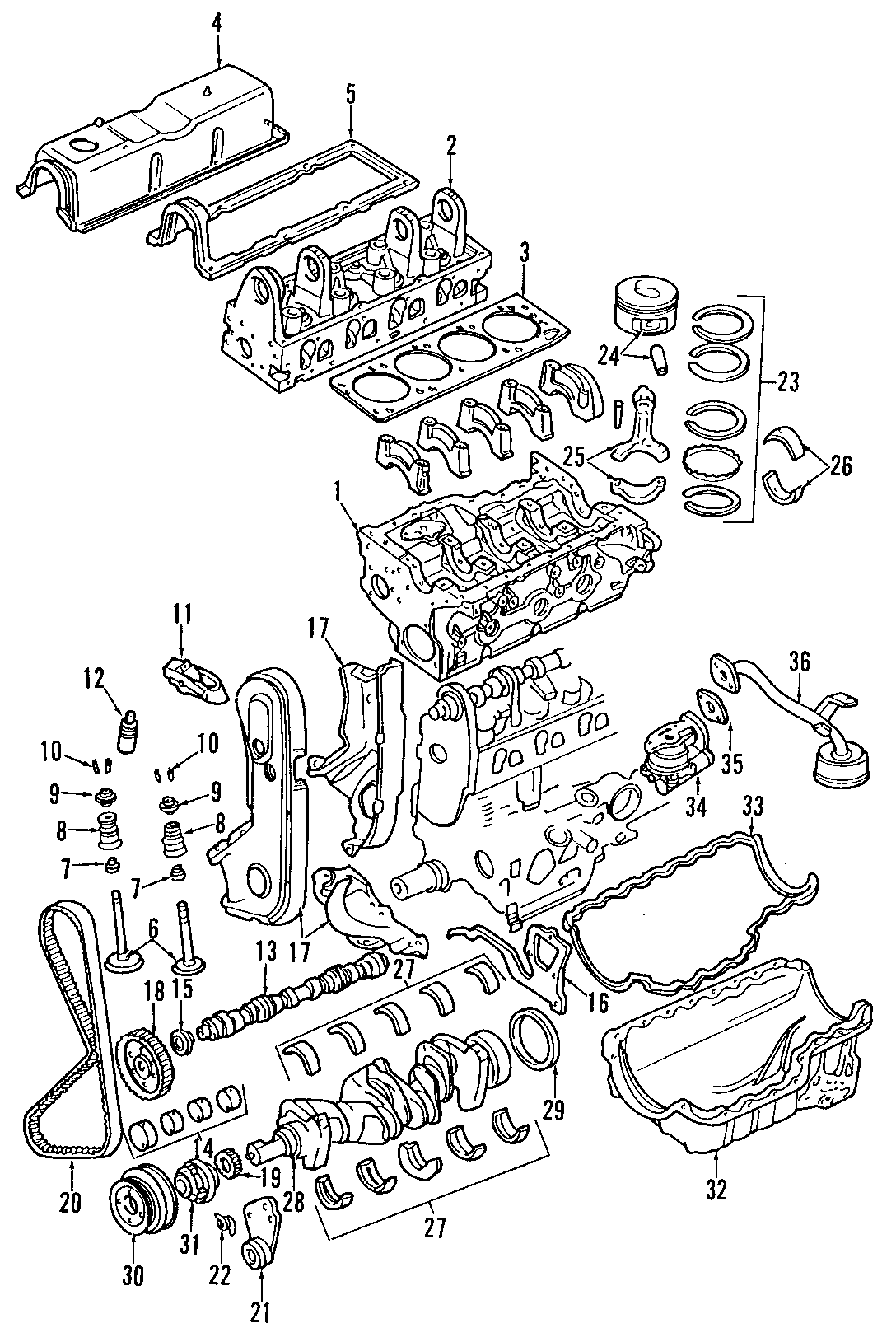 ZZM010602 - Mazda Seal. Engine camshaft. Engine crankshaft. Timing